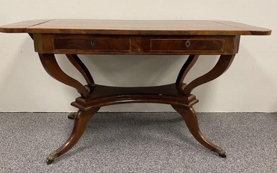 FEDERAL STYLE PARQUETRY INLAID MAHOGANY TABLE