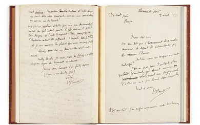 FLAUBERT, Gustave (1821-1880) Correspondance de 33 lettres autographes signées adressées à Émile Zola