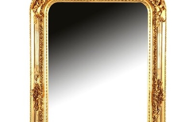 (-), Faceted mirror in a classic gold-coloured richly...