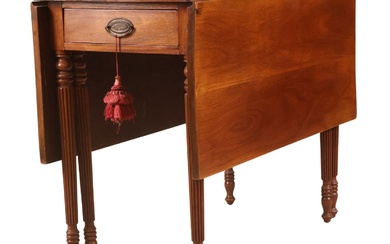Federal Style Mahogany Drop-Leaf Dining Table