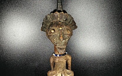 Fetish statuette - Wood, horn and copper - Kalebwe - Songye - Congo - 45 cm