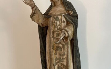 Figure, Saint (1) - Glass, Plaster, Wood - 19th century
