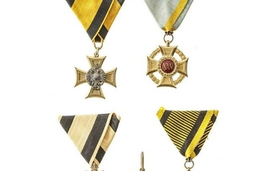 Five Crosses of Merit/Service Crosses, circa 1900