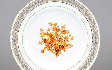 Flat plate, Meissen, Marcolini mark 1784-1780, 1st choice, in the mirror flower painting in