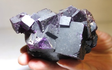 Fluorite Crystals on matrix - Height: 10 cm - Width: 9 cm- 720 g - (1)