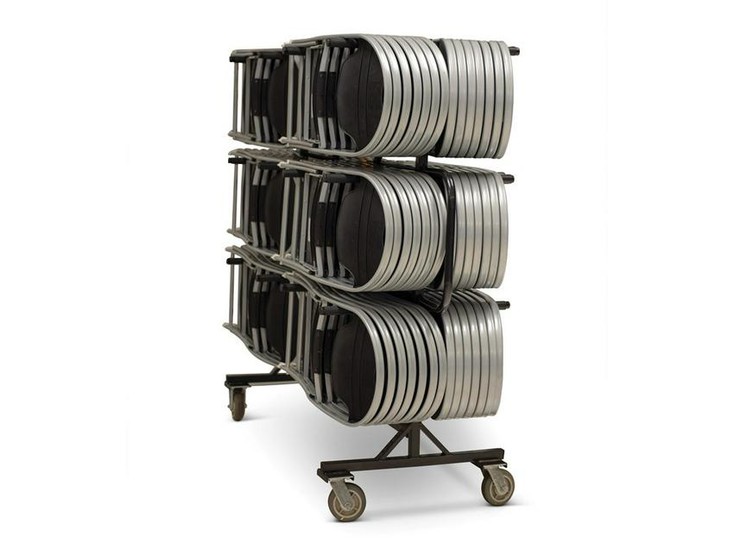 Folding Chairs with Rolling Racks