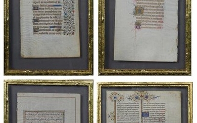 Four Double-Sided Persian Illuminated Manuscript