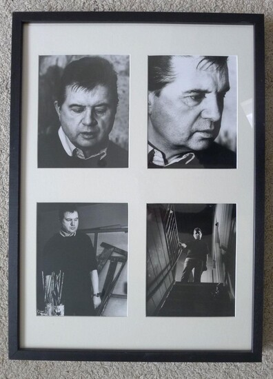 Four Portraits of Francis Bacon. Original gelatin prints by Jorge Lewinski. Circa 1970. Studio stamp of the photographer, each circa 195x248mm. in later frame.