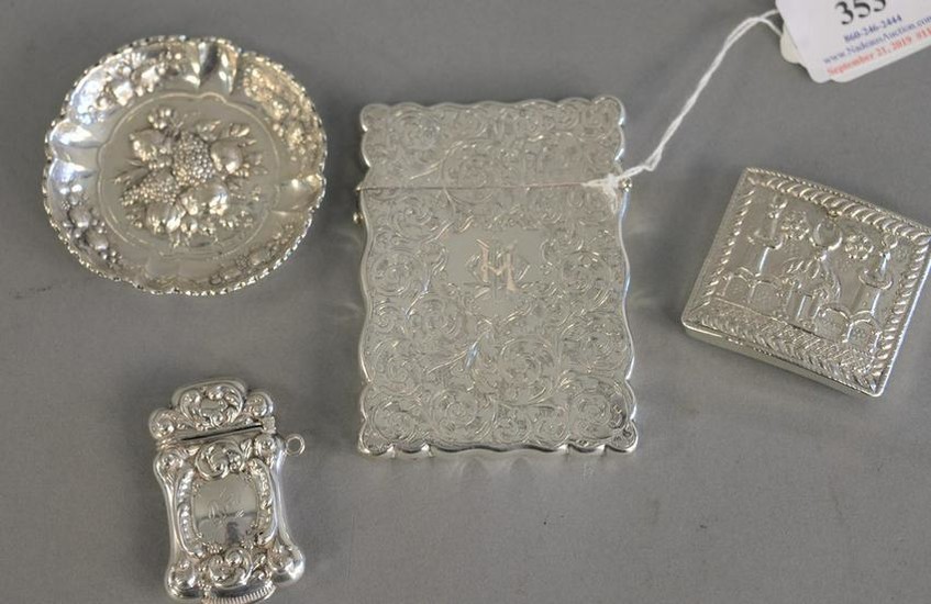 Four piece silver group to include Victorian silver