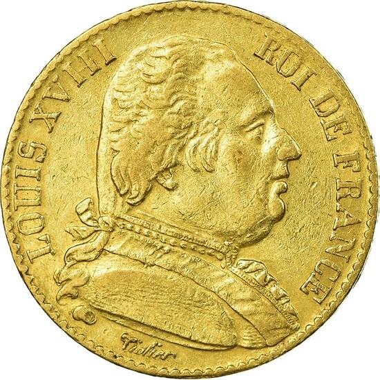 France - 20 Francs 1815-A Louis XVIII - Gold