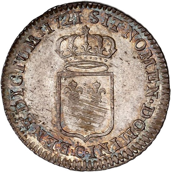 France - Louis XV - 1/6 Ecu 1721-C (Caen) - Silver