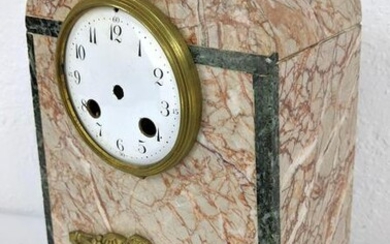 French Marble Art Deco Table Clock Case. Thick marble w