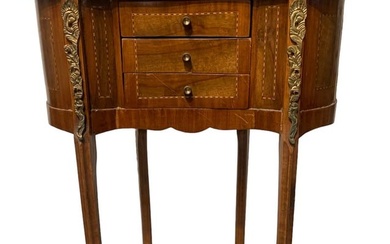 French bean-shaped bedside table