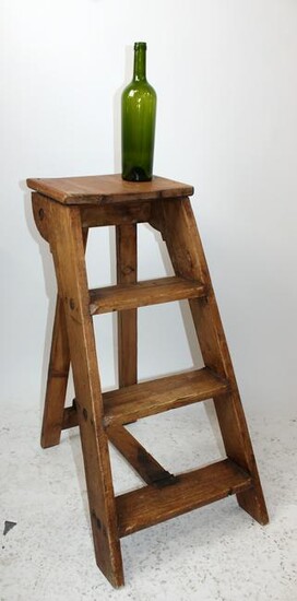 French pine folding library ladder