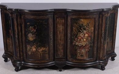 French style paint decorated sideboard