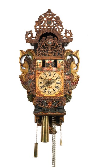 (-), Frisian chair clock with movable mechanism of...