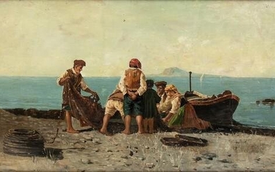 GIUSEPPE LAEZZA (Naples, 1835 - 1905) ATTR.: Fishing