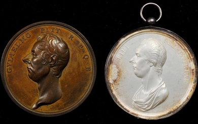 GREAT BRITAIN. Duo of William Pitt Medals (2 Pieces), 1807 & 1814. Grade Range: CHOICE UNCIRCULATED to GEM UNCIRCULATED.