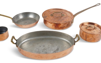GROUP OF FRENCH COPPER PANS