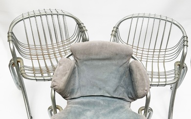 Gastone RINALDI (1920-2006) Ensemble de 6 fauteuils modèle "Flynn" à structure en métal, garniture en...