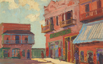 George Demont Otis (1879-1962) Street in Chinatown 14 x 18...