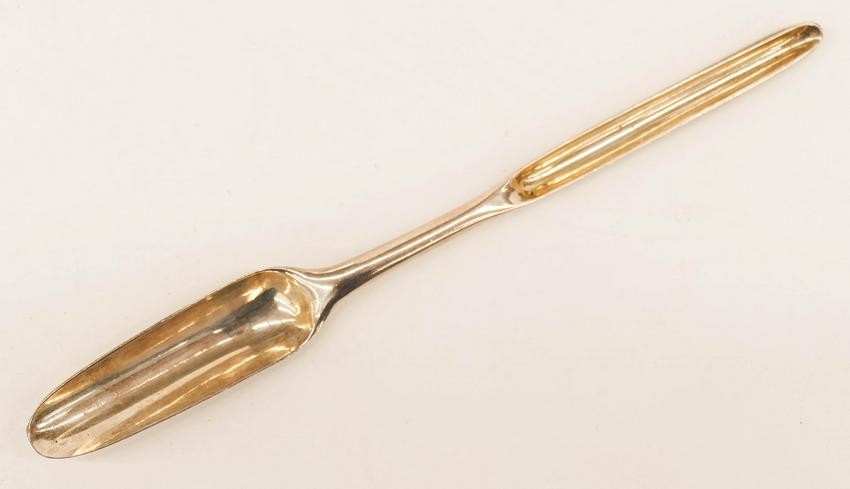 George III Scottish Silver Marrow Spoon by James