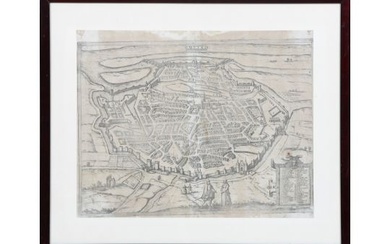 Gesamtansicht der Stadt Metz aus halber Vogelschau, nach 1557
