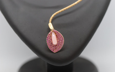 Gioivanni ferraris - 18 kt. Pink gold - Necklace - 2.83 ct pink opal - pink sapphires