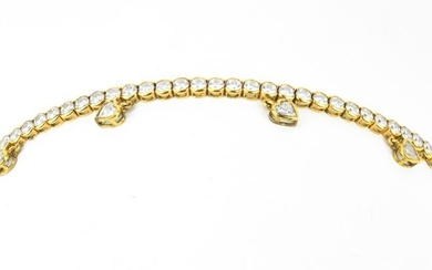 Gold on Sterling Silver Crystal Tennis Bracelet
