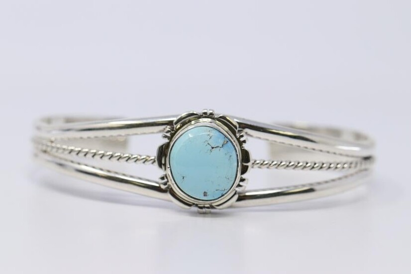 Golden Hills Turquoise Bracelet with Sterling Silver by
