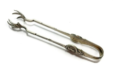 Gorham Sterling Silver 5.5 inch Sugar Tongs in Medallion, Late 19th Century