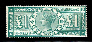 Great Britain 1887 - 1£ green - Stanley Gibbons N. 212