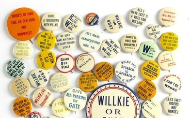 Group of 40 Wendell Wilkie Anti Roosevelt Campaign