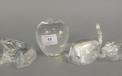 Group of 6 Steuben glass pieces to include 2 frogs