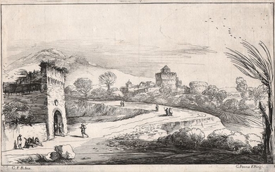 Guercino (1591-1666)- Landscape with gateway - G Penna