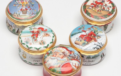 Halcyon Days Neiman Marcus and Smithsonian Institution Christmas Enamel Boxes