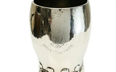 Heimburger Danish Silver Modernist Goblet Vase
