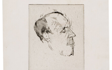 Heinrich Mann (Schriftsteller, 1871-1950), Kopf im Profil nach rechts.