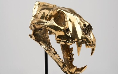 Highest quality, bronze-cast Sumatran TigerSkull -Panthera tigris sumatrae - 31×28×20 cm
