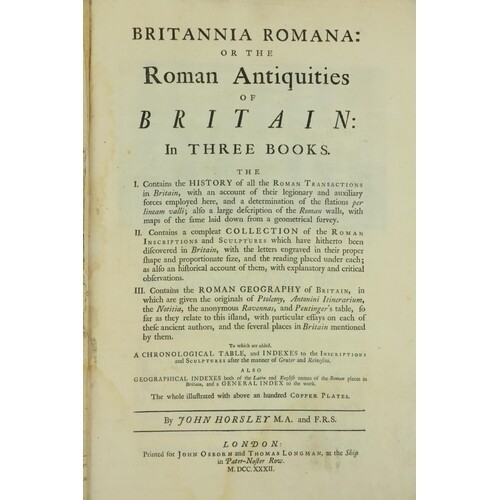 Horsley (John) Britannia Romana: or The Roman Antiquities of...