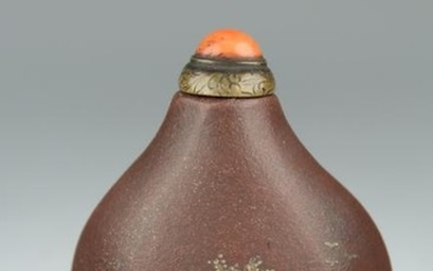 Important Rare Yi-hsing Snuff Bottle. Ch