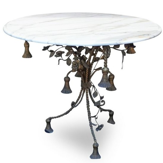 Italian Marble and Cast Iron Table