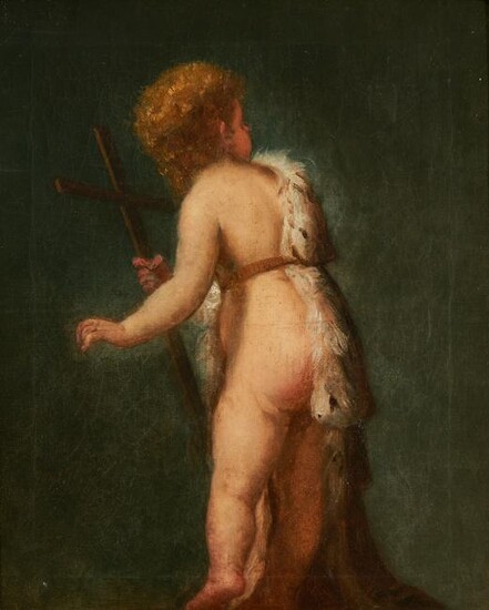 Italian School O/C, Painting of a Putto