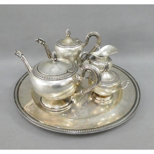 Italian silver tea and coffee service, stamped 800, comprisi...