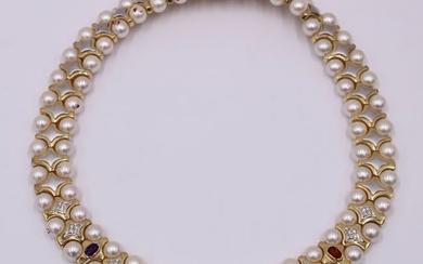JEWELRY. 14kt Gold, Pearl, Gem and Diamond
