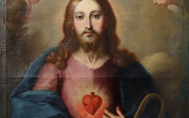 JOSE VERGARA (1726 / 1799) "The Sacred Heart of Jesus as Good Shepherd"