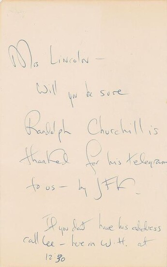 Jacqueline Kennedy Handwritten Letter