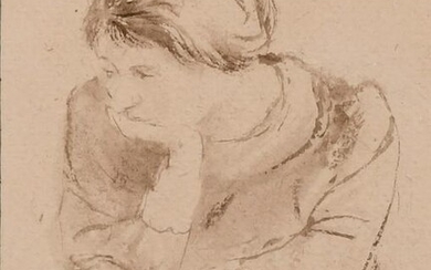 Jeffery Courtney, An ink sketch of a seated lady in