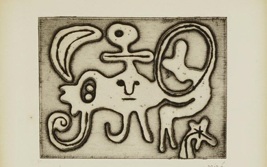 Joan Miró (1893-1983); Femme et Oiseau devant la Lune, from Laurels Number One;