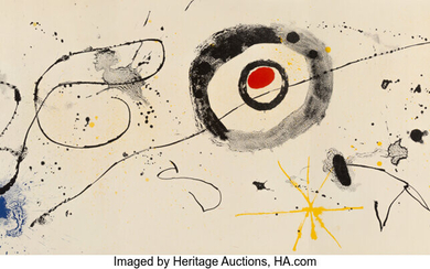 Joan Miro (1893-1983), La Traversee du miroir and Print from the Mourlot Press (two works) (1963-1964)